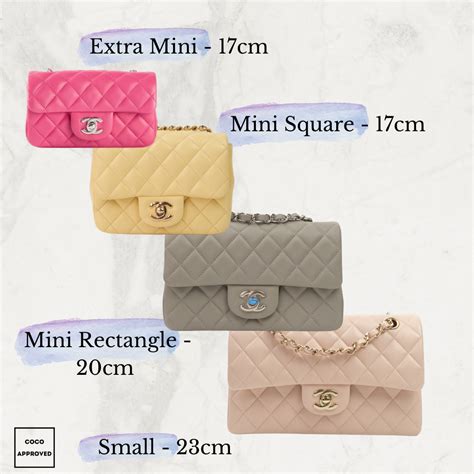 chanel classic flap small strap length|Chanel bag size chart.